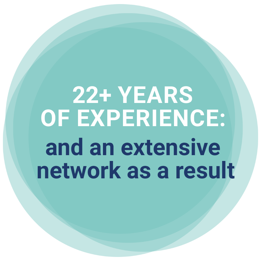 +22 jaar ervaring en daardoor een uitgebreid netwerk
